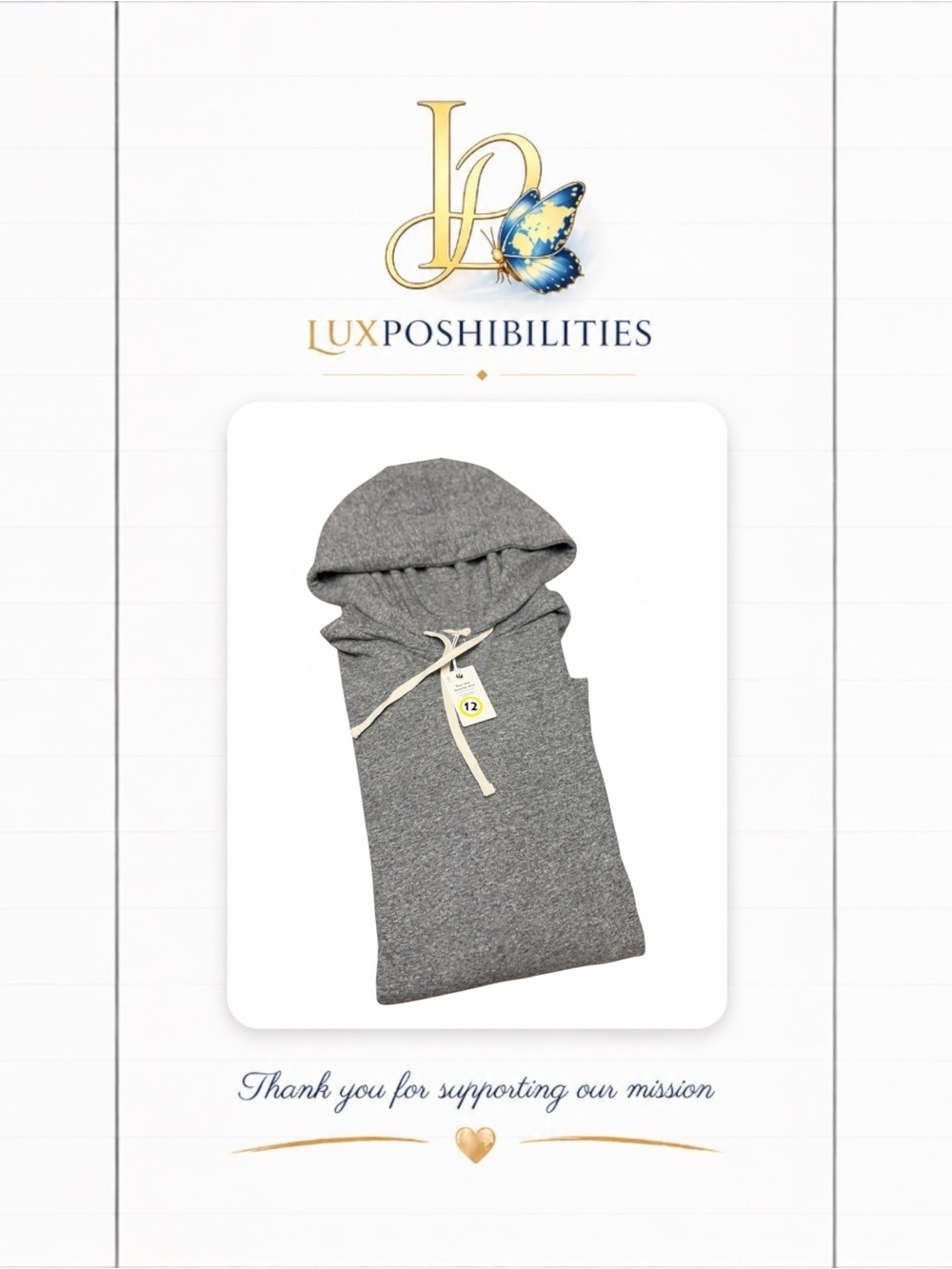 Marine Layer NWT L Pullover Hoodie Heather Grey